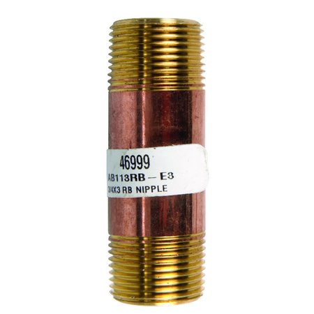 JMF Company 3/4 in. MPT X 3/4 in. D MPT Red Brass Nipple 3 in. L 46999